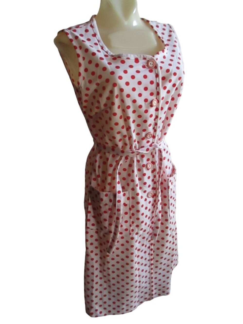Vintage Women's Dress 8/10 Polka Dot 1970's Flutterbye Country Dance r